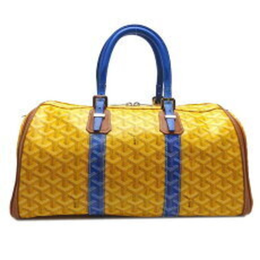 Goyard Croisjour Boston Bag Canvas Tricolor Jaune Gold Ciel
